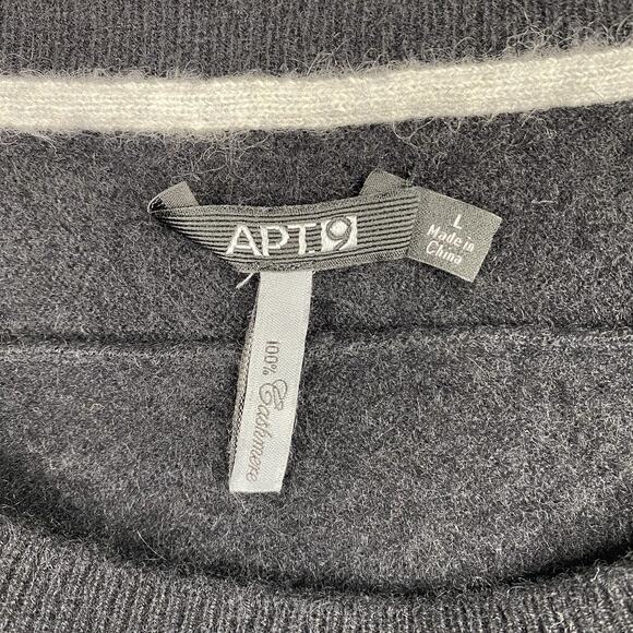 Apt 9 Sweater Womens L Black 100% Cashmere Pullover Round Neck Minimalist - Picture 2 of 8